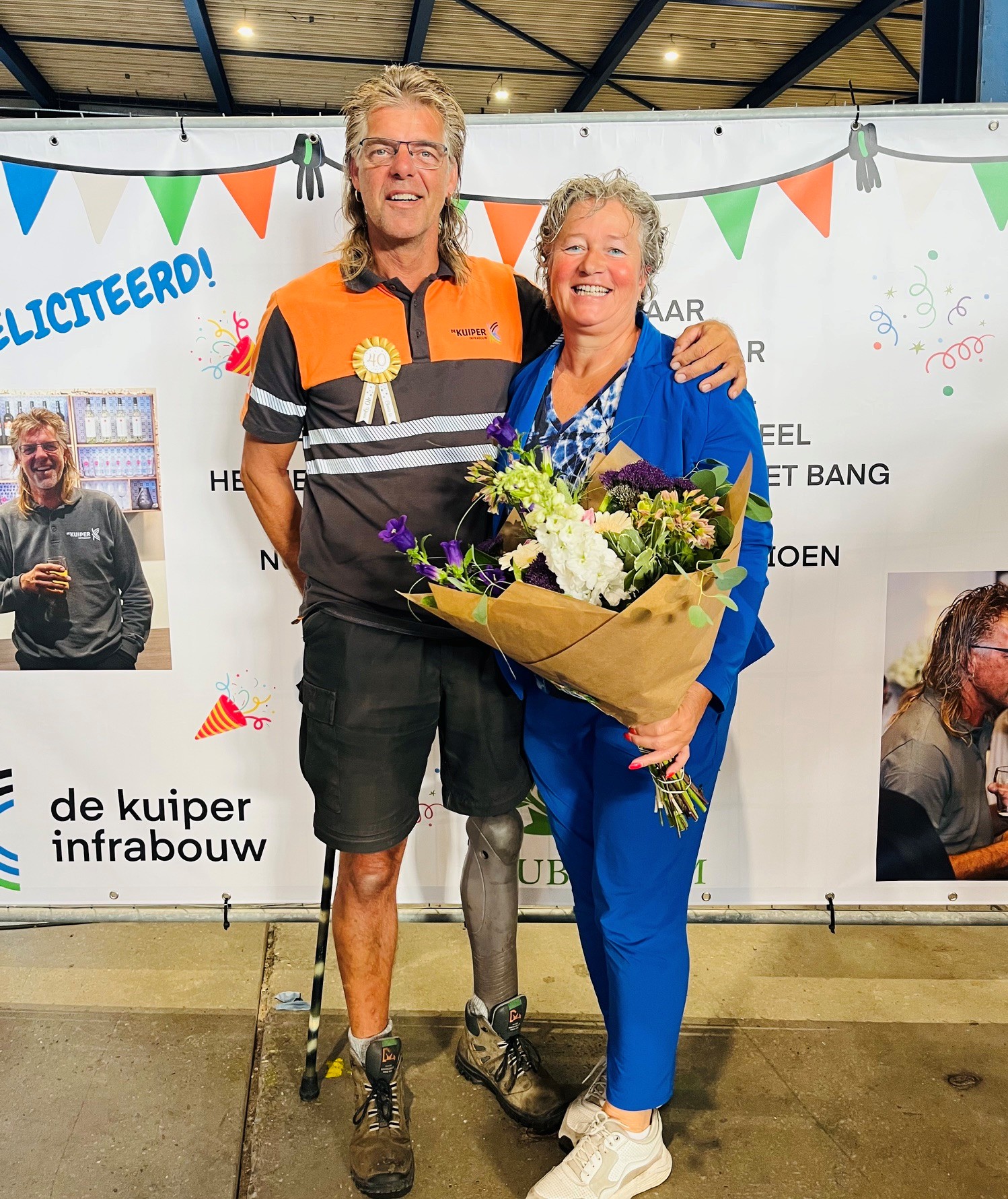 De Kuiper Infrabouw jubileum Arie van Wijk 40 jaar Arie en Agnes
