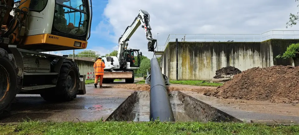 De Kuiper Infrabouw persleiding intrekken RWZI Papendrecht