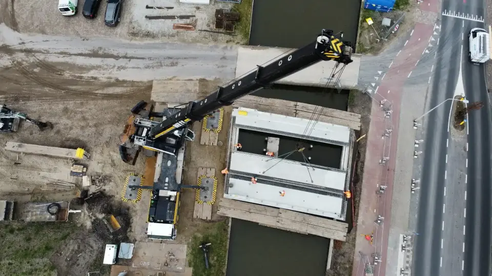 De Kuiper Infrabouw prefab onderdelen brug Vlielandseweg Pijnacker